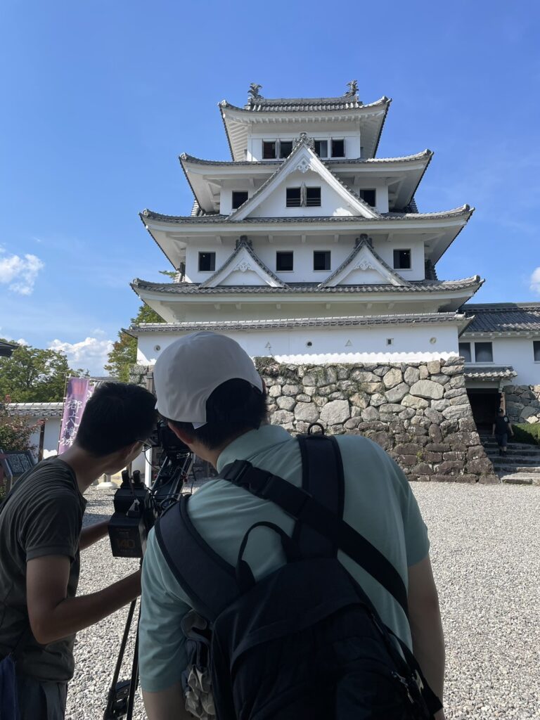 郡上八幡城の撮影風景